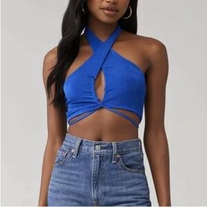 NWT Peppermayo Blue Harlow Crop Top size 8